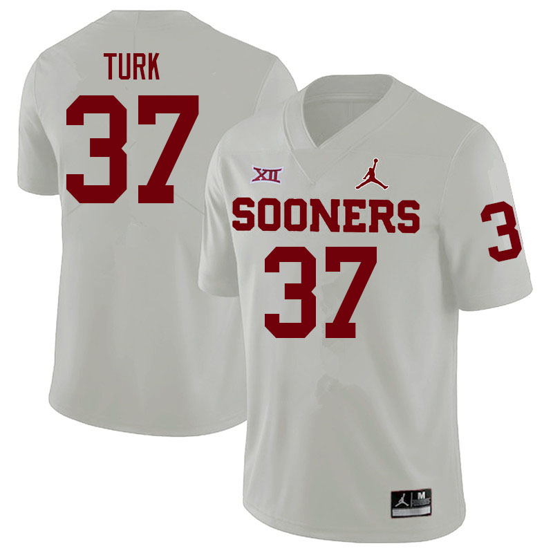 Oklahoma Sooners #37 Michael Turk College Football Jerseys Sale-White